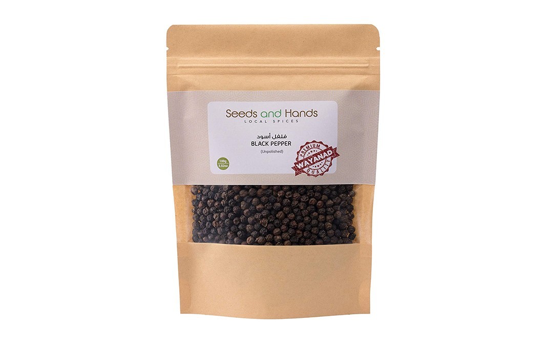Seeds And Hands Black Pepper (Unpolished)    Pack  100 grams